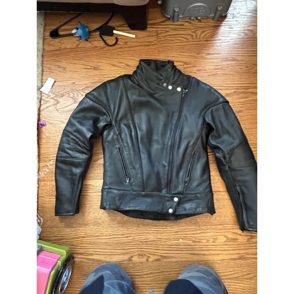 Vintage leather jacket Echoes Ledge Moto Dress Designed  Small Black